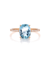 SLAETS Jewellery Ring Aquamarine Cushion and Diamonds, 18kt Rose gold (watches)